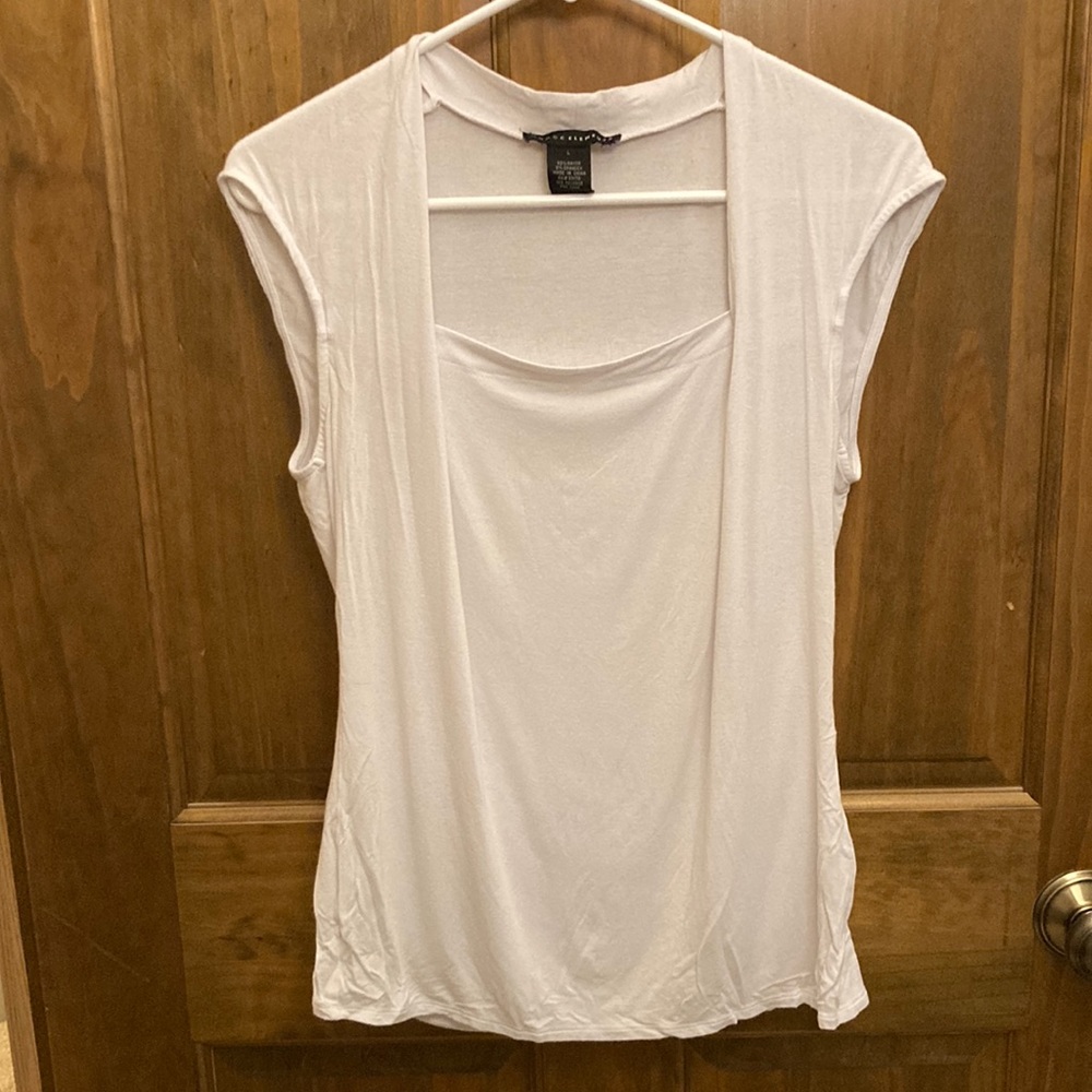 Grace Element white dressy tank top size large